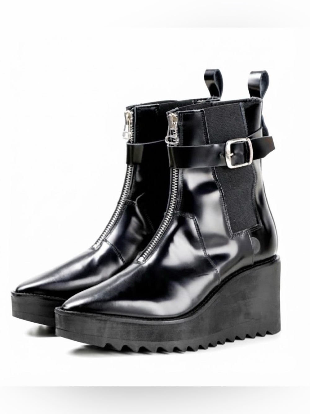 UNDERGROUND x IZZUE Black Leather Pointed Toe Boots Men’s Size 8